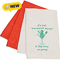 Petco "Not Drinking Alone" Kitchen Towel Set