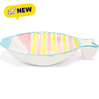 Petco Fish Saucer Ceramic Cat Bowl