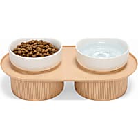 Petco Elevated Ceramic Dog Bowl with Ribbed Base Double Diner