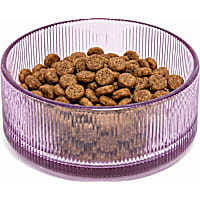 Petco Purple Ribbed Glass Dog Bowl