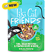 Tiki Cat Friends Tuna, Ocean Whitefish & Pumpkin Cat Food Pouch