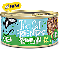 Tiki Cat Friends Tuna, Ocean Whitefish & Pumpkin Cat Food