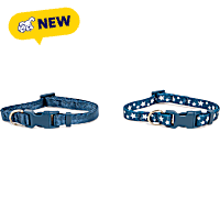 Petco Navy Printed Dog Collar Set