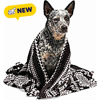 Petco Black & Grey Houndstooth Striped Pet Throw Blanket