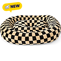 Petco Black & White Checkered Bolster Mat Cat Bed