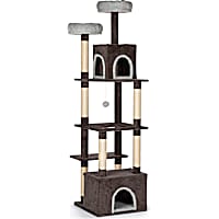 Prevue Pet Products Greycastle Estates Cat Tower with Scratching Posts, Toy Ball, Hideaway Beds and Platform Perches