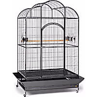 Prevue Pet Products Signature Series Wrought Iron Silverado Macaw Dometop Bird Cage in Silver