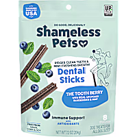 Shameless Pet Treats Blueberry and Mint Dental Stick Dog Treats