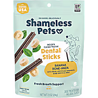 Shameless Pet Treats Banana and Bone Broth Dental Stick Dog Treats
