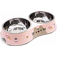 Pusheen Pink Sweets & Treats Double Diner Bowl for Cats