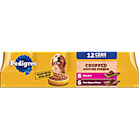 Pedigree Chopped Ground Dinner Filet Mignon & Beef Wet Dog Food Variety Pack