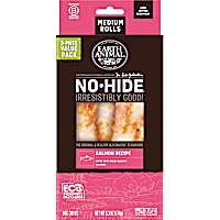 Earth Animal No-Hide Rolls Salmon Recipe Medium Natural Long-Lasting Rawhide Alternative Dog Chews