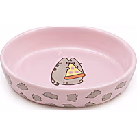 Pusheen Pink Oval " Hungry" Ceramic Bowl for Cats