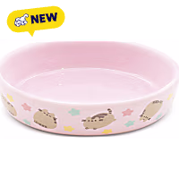 Pusheen Purple Stars Oval Bowl for Cats