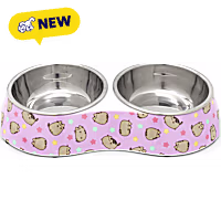 Pusheen Purple Stars Double Bowl for Cats