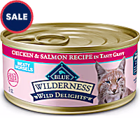 Blue Buffalo Wilderness Wild Delights Meaty Morsels Chicken & Salmon in Tasty Gravy Natural Wet Cat Food