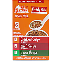 WholeHearted Grain-Free Farm Favorites Trio Gravy Puree Dog Meal Topper Variety Pack