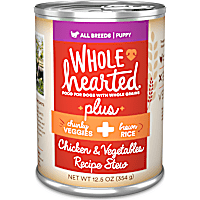 WholeHearted Plus Chicken, Vegetables & Brown Rice Recipe Stew with Whole Grains Wet Puppy Food
