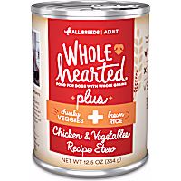 WholeHearted Plus Chicken, Vegetables & Brown Rice Recipe Stew with Whole Grains Wet Dog Food