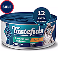 Blue Buffalo Tastefuls Made with Natural Ingredients, Ocean Fish and Tuna Entree Wet Cat Food Pate
