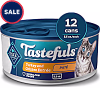 Blue Buffalo Tastefuls Made with Natural Ingredients, Turkey and Chicken Entree Wet Cat Food Pate