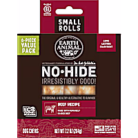 Earth Animal No-Hide Rolls Beef Recipe Small Natural Long-Lasting Rawhide Alternative Dog Chews