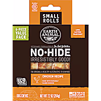Earth Animal No-Hide Rolls Chicken Recipe Small Natural Long-Lasting Rawhide Alternative Dog Chews