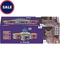 Blue Buffalo Wilderness Chicken, Salmon, Turkey High Protein, Adult Pate Wet Cat Food Variety Pack