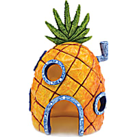 Penn Plax SpongeBob Squarepants Pineapple House with Swim Holes Aquatic Ornament, Small