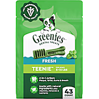 Greenies Teenie Size Fresh Flavor Adult Natural Dental Dog Treats