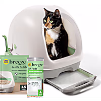 Purina Tidy Cats Breeze Covered Cat Litter Box System Kit with Pellet Cat Litter, Hooded Litter Box & Litter Box Pads