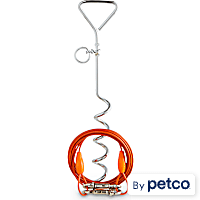 EveryYay Stretch Your Legs Trusty Tether Tie-Out Cable with Spiral Stake, For Dogs up to 50 lbs.