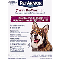 PetArmor 7 Way Chewable De-Wormer for Medium and Large Dogs
