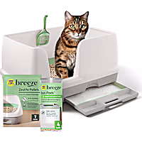Purina Tidy Cats Breeze Bigger Cat Litter Box System Kit with Pellet Cat Litter, XL Litter Box and Litter Box Pads