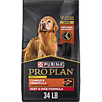 Purina Pro Plan Complete Essentials Shredded Blend Beef & Rice Formula Senior Dry Dog Food
