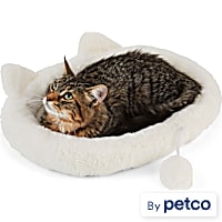 EveryYay Snooze Fest Ivory Cat Head Oval Snuggler Bed