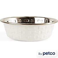 EveryYay Textured Stainless Steel Bone Dog Bowl