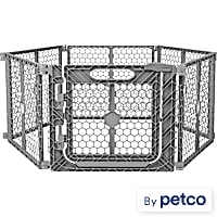EveryYay In The Zone Convertible Plastic Walk Through Pet Gate & Play Pen