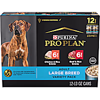 Purina Pro Plan Specialized Chicken & Rice, Beef & Rice Entree Adult Large Breed Wet Dog Food Variety Pack