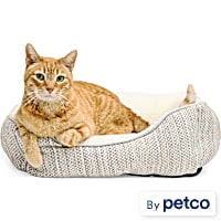 EveryYay Gray Orthopedic Luxe Rectangle Cuddler Cat Bed