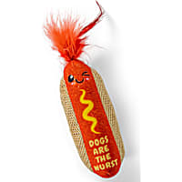 Catstages Brown Hot Dog Kicker Catnip and Dental Toy