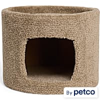 EveryYay Carpeted Hideout Round Cat Condo with Hideaway