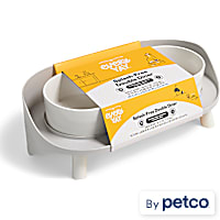 EveryYay Splash-Free Elevated Stainless Steel Double Diner Dog Bowl