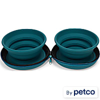 EveryYay Zip-Up Travel Double Diner Dog Bowls