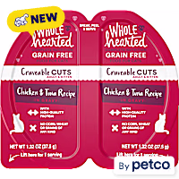 WholeHearted Grain-Free Chicken & Tuna Recipe in Gravy Craveable Cuts Cat Food Split Cups