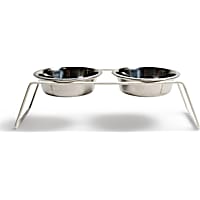 EveryYay Wire Metal Double Diner Bowls for Cats