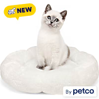 EveryYay Round Bolster Plush Cream Cat Bed