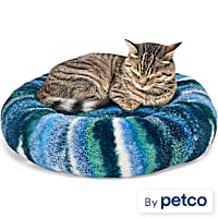 EveryYay Round Bolster Striped Cat Bed