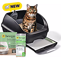 Purina Tidy Cats Litter Box & Litter Box Pads Breeze Cat Litter Box System Kit with Pellet Cat Litter