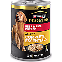 Purina Pro Plan Adult 7 Plus Beef and Rice Entree in Gravy Senior Wet Dog Food